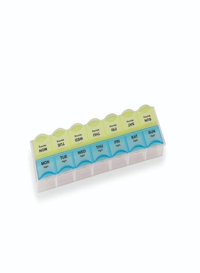FASHRAMP Weekly Pill Organizer Box | 7-Day Multi-Compartment Design | PP Material, Pastel Colors | Daily Medicine Storage for Vitamins, Supplements & Pills (2 Line) - Image 1